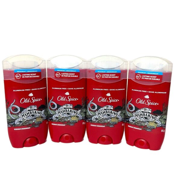 Set of 4 Old Spice MambaKing Scent Deodorant Stick Aluminum Free 3oz Large RARE - Picture 1 of 3